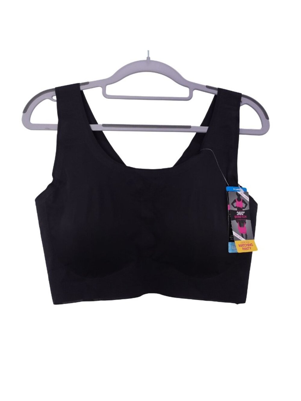 NEW Bali Comfort Revolution EasyLite Shaping Wireless Bra Sz XL Black DF3491